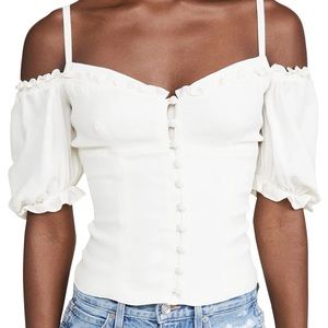 Reformation Ivory Kit Blouse